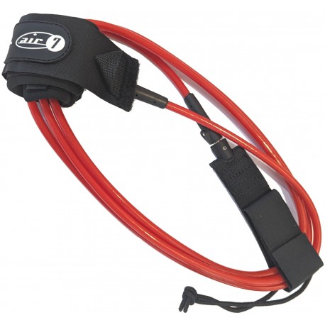 Air7 リーシュコード サーフボード用 ロングボード・ショートボード用 240cm / 8 foot x 7.5mm 台風リーシュ RED