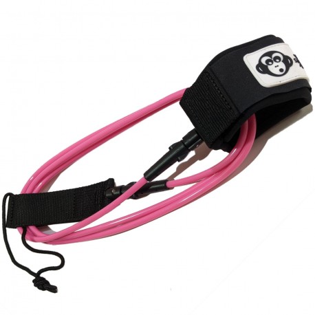 saruSURF リーシュコード サーフボード用 ロングボード・ショートボード用 213cm / 7 foot x 7mm 台風リーシュ PINK