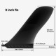 saruSURF センターフィン 9" Safety Flex Soft Fin ソフト フレックス for ロングボード SUP airSUP レースボード スクリュー付き Black